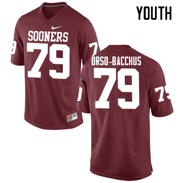 Youth Oklahoma Sooners #79 Dwayne Orso-Bacchus College Football Jerseys Game-Crimson - Click Image to Close